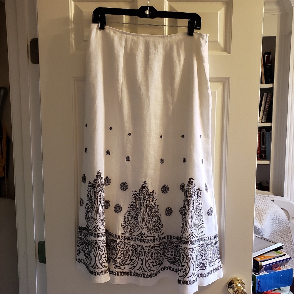 Nygard Collection Embroidered A-line skirt